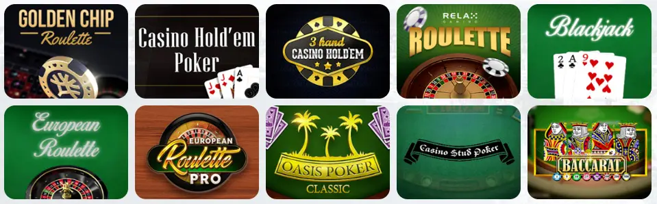 Jeux de table au FAMBET CASINO
