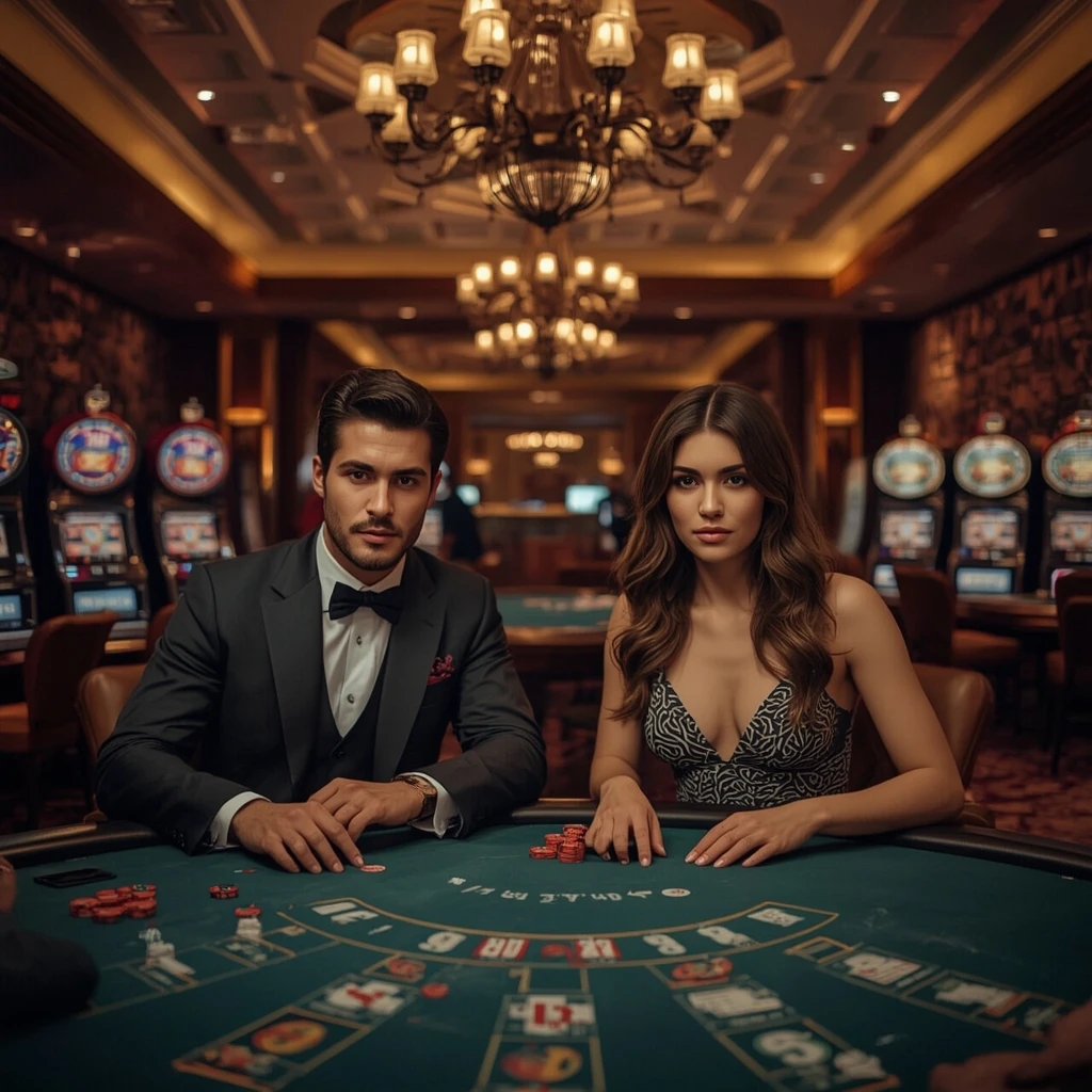 Deux joueurs de poker dans un FAMBET CASINO